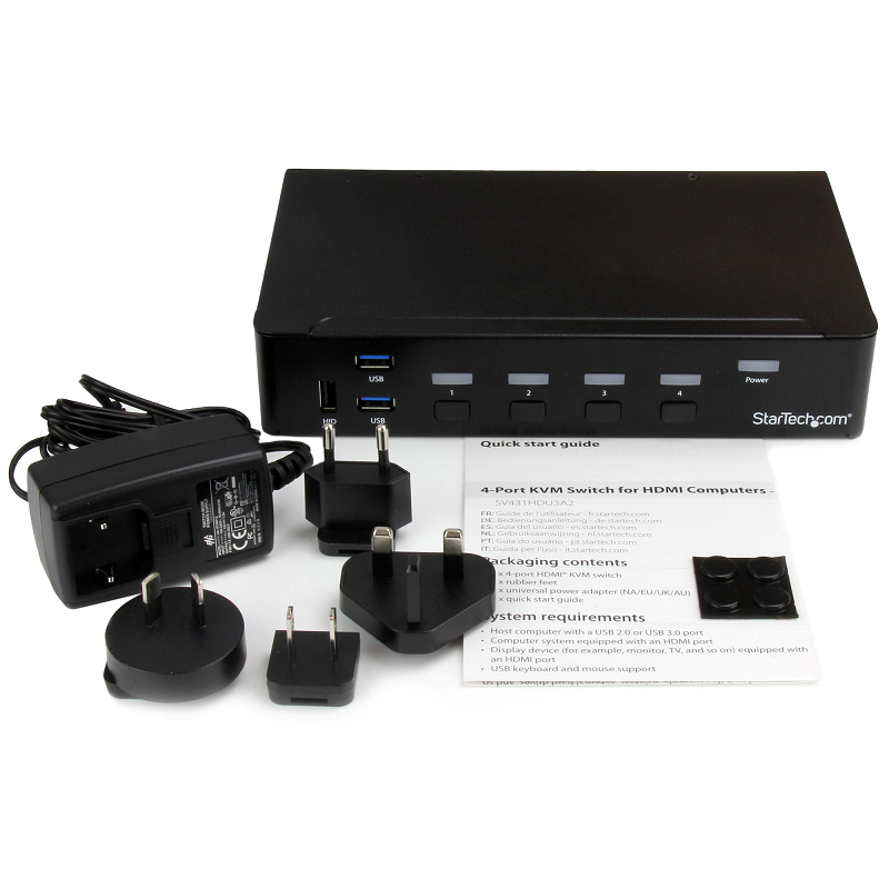 StarTech SV431HDU3A2 4-Port HDMI KVM Switch - USB 3.0 - 1080p